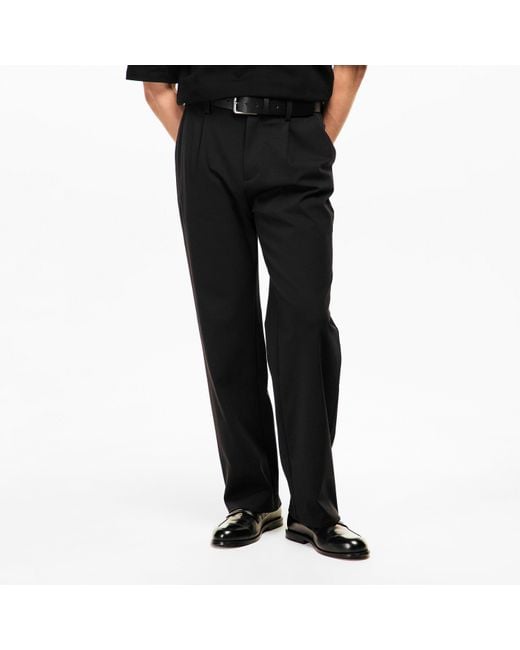 7 For All Mankind Black Straight-Leg Casual Trousers for men