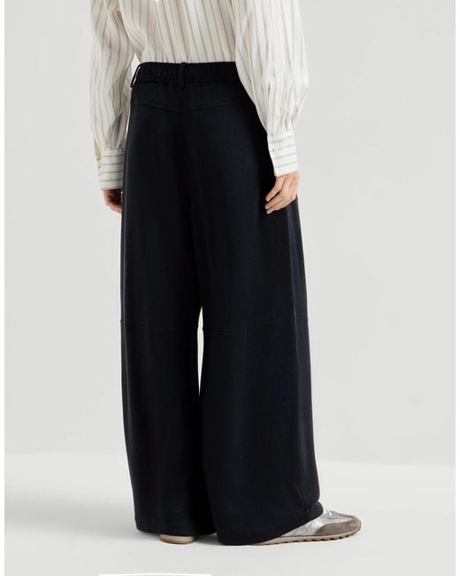 Brunello Cucinelli Black Cotton And Silk Interlock Track Trousers