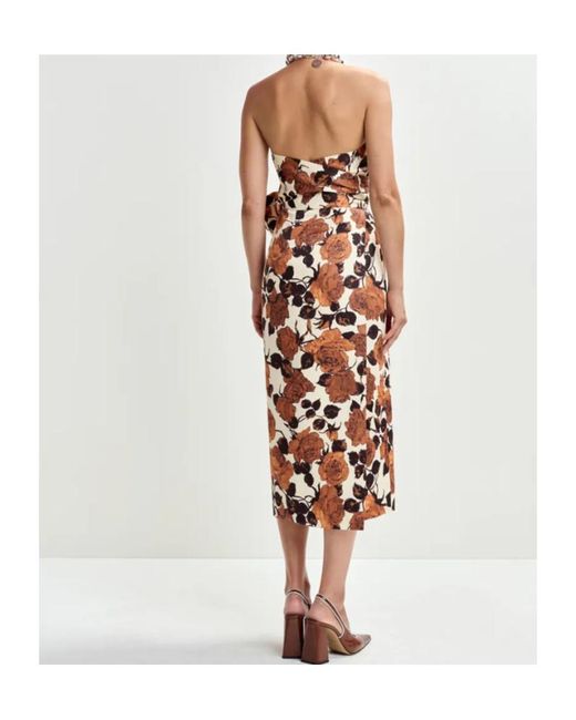 Essentiel Antwerp White Juror Floral Strapless Dress