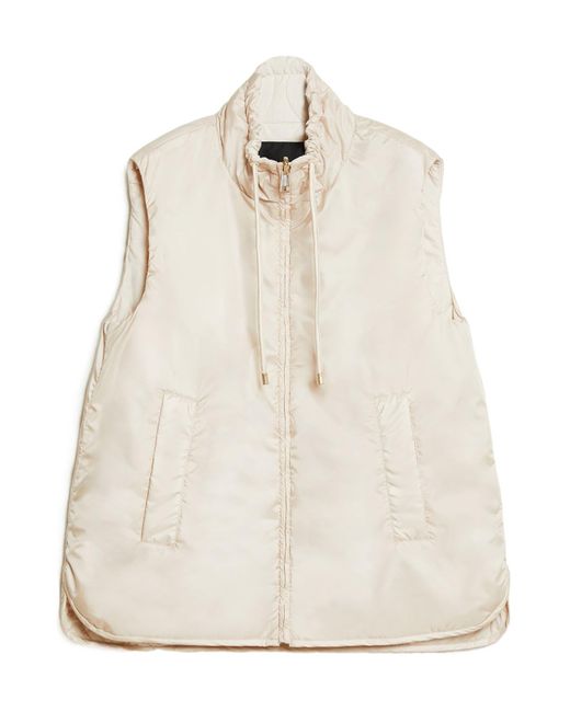 Weekend by Maxmara White Yoro Zip-Up Drawstring Gilet
