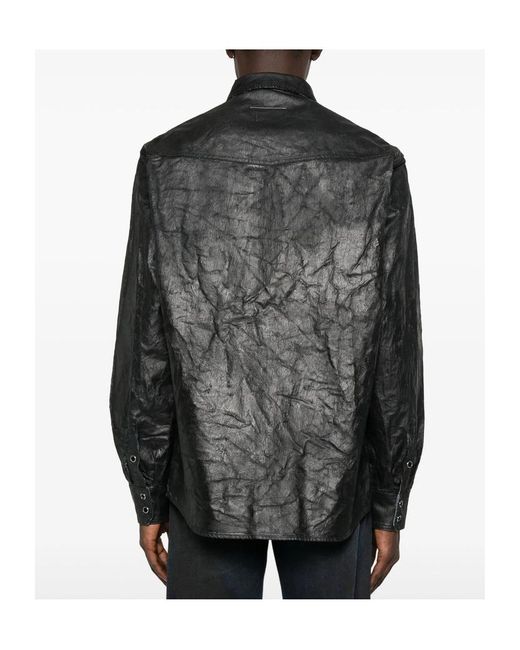 MM6 by Maison Margiela Black Long Sleeved Shirt for men