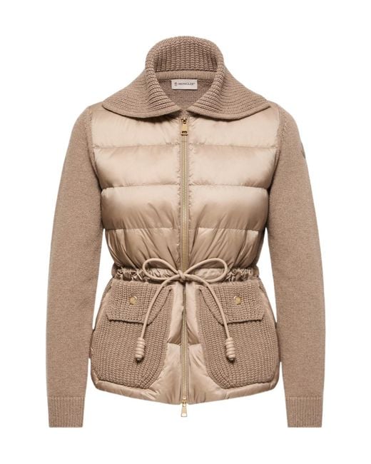 Moncler Natural Padded Zip-Up Cardigan