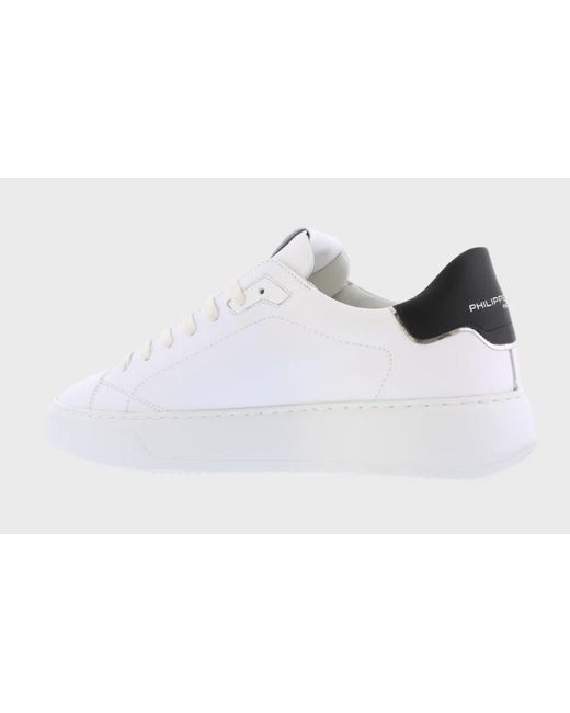 Philippe Model White Strap-Up Casual Sneakers for men