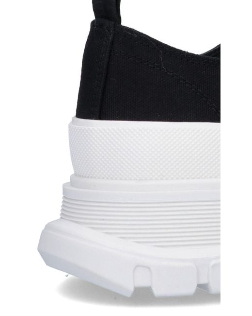 McQueen Black Tread Sleek Lace-Up Sneakers for men