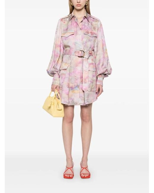 Zimmermann Pink Dawning Mini Dress