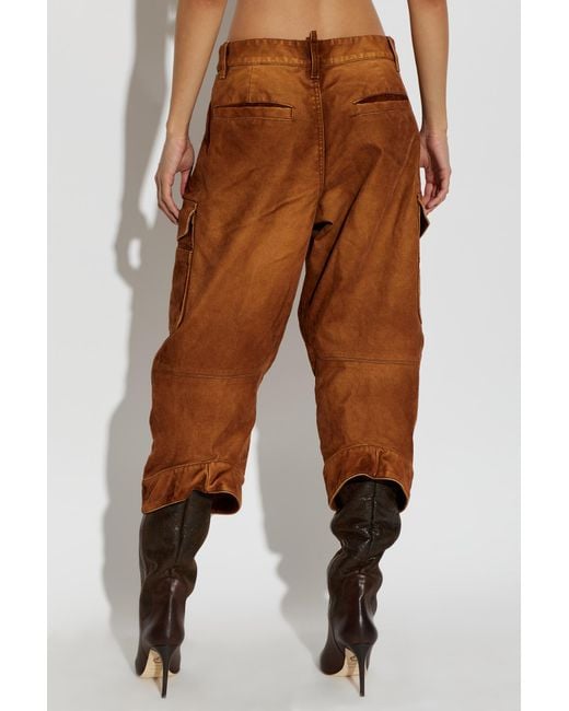DSquared² Brown Carpenter2 Weathered Suede Pants