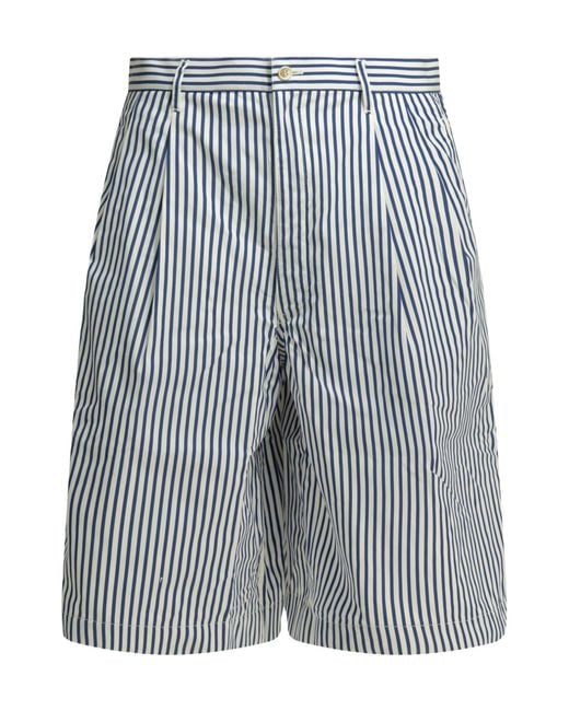 Comme des Garçons Blue Comme Des Garçons Shirt Striped Bermuda Shorts for men