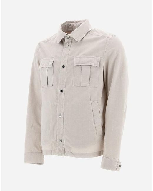 Herno White Buttoned Utility Jackets for men
