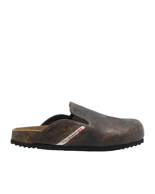 DIESEL Brown D-Woodstock Slip-On Clogs for men