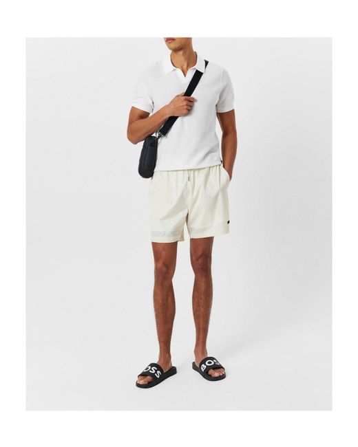 Boss White Solid Color Shorts for men
