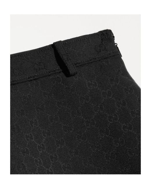 Gucci Black Gg Cotton Blend Mini Skirt