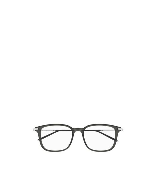 Montblanc White Eyewear Rectangular Frame Glasses for men