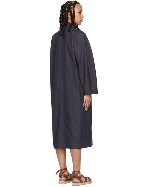 Max Mara Blue Denim Logo Coat