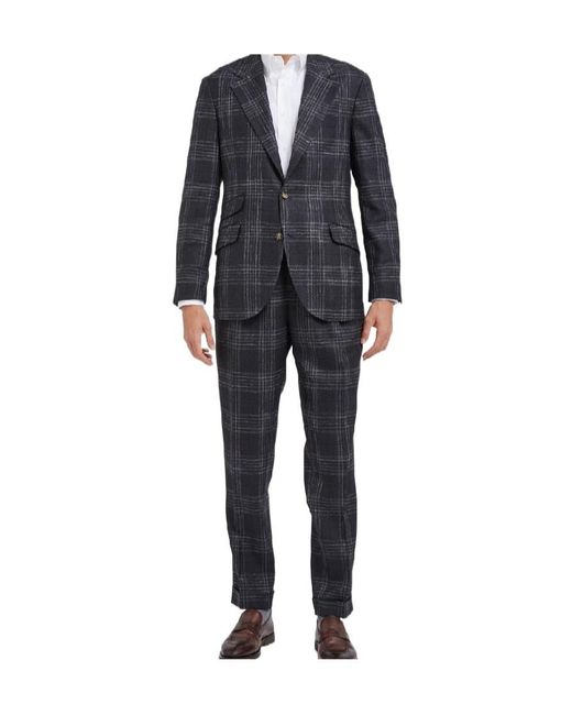 Brunello Cucinelli Black Long-Sleeved Suit for men