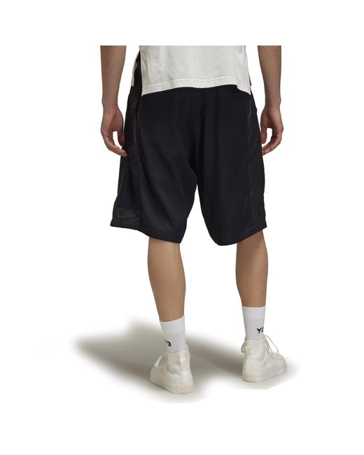 Y-3 Black Nylon Woven Tracksuit Shorts for men