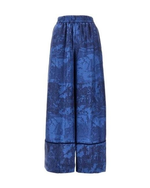 Pierre Louis Mascia Blue Elastic Waist Casual Pants