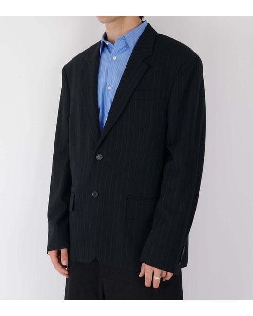 Acne Blue Pinstripe Blazer for men