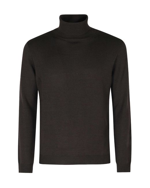 Roberto Collina Black Turtleneck Sweater for men