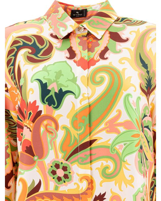 Etro White Graphic Printed Long Sleeved Shirt
