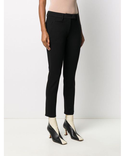 Dondup Black Slim-Cut Trousers