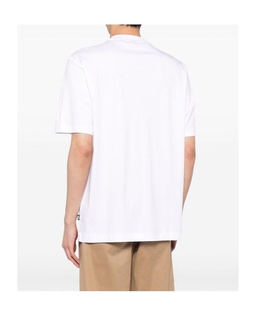 Boss White Boss Double Monogram Patch Crewneck T-Shirt for men