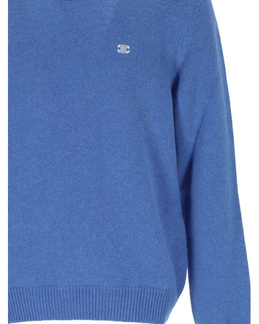 Céline Blue Crew Neck Sweater for men
