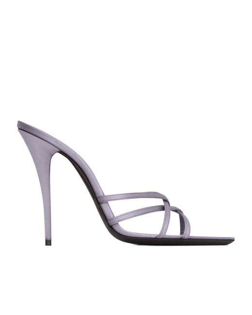Saint Laurent White Open-Toe High-Heeled Sandals