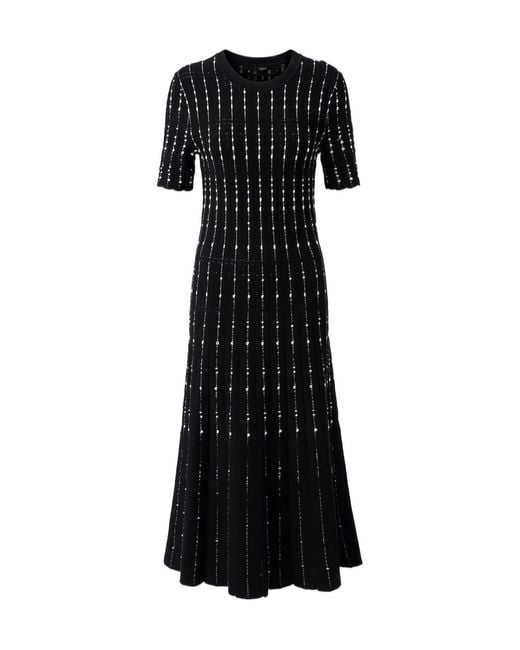 Joseph Black Ribbed-Knit Midi Dress
