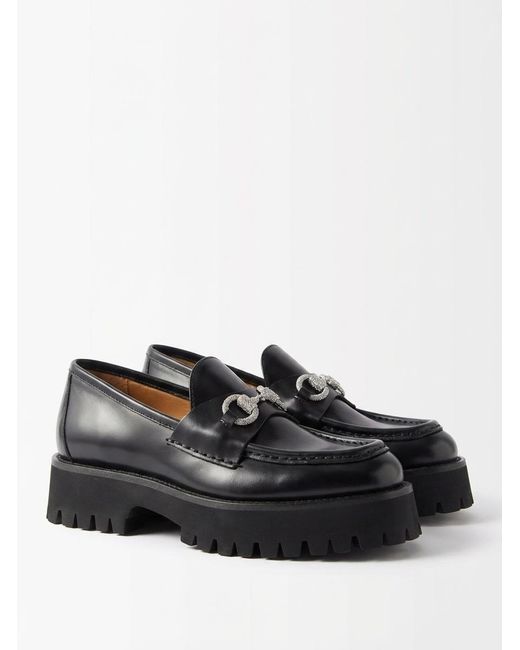 Gucci Black Horsebit Detailed Loafers