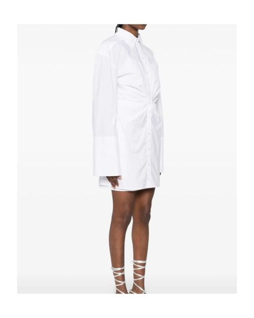 ROTATE BIRGER CHRISTENSEN White Long-Sleeved Shirt Dress