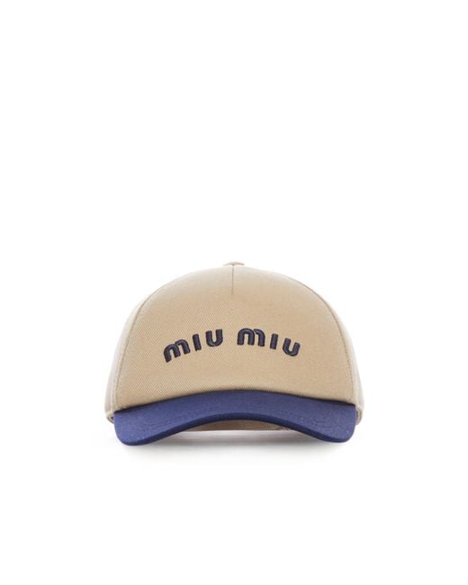 Miu Miu Blue Drill Baseball Cap
