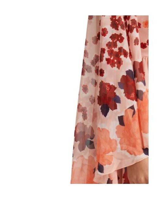 Erdem Red Waist-Cinched Maxi Dress