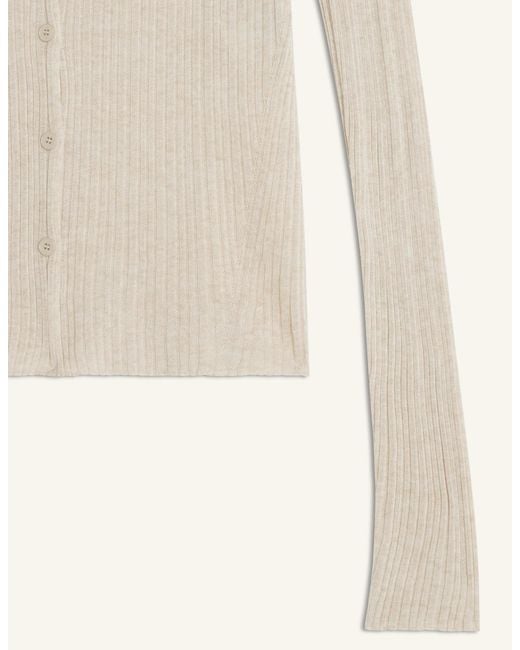 Maison Kitsuné White Maison Kitsuné Button-Up Ribbed Cardigan