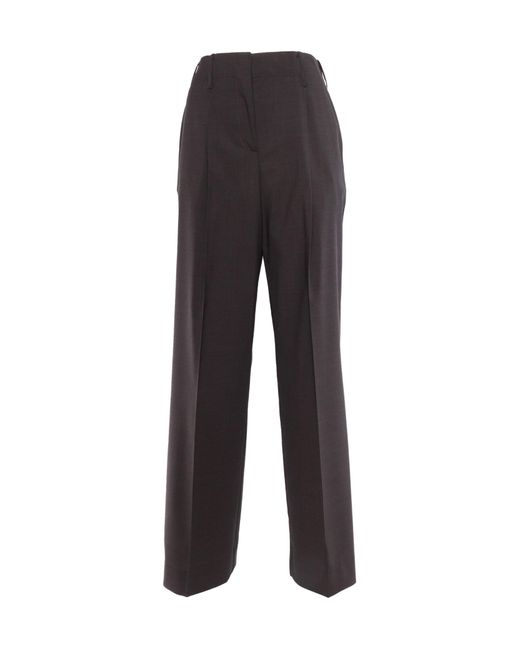 P.A.R.O.S.H. Black Pleat Straight-Leg Trousers
