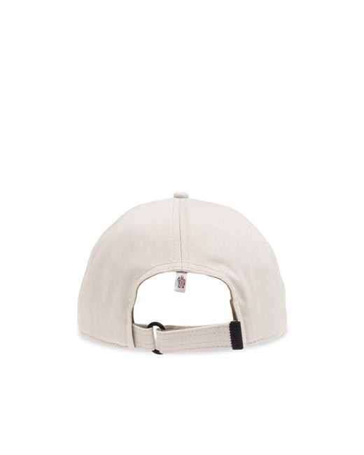 Moncler White Grenoble Logo Patch Baseball Cap