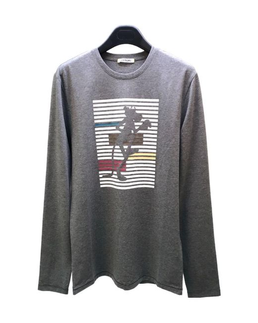 Iceberg Gray Round Collar And Long-Sleeved T-Shirt for men