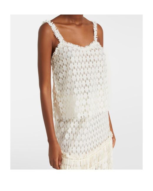 Ulla Johnson White Lace Cotton Blend Top