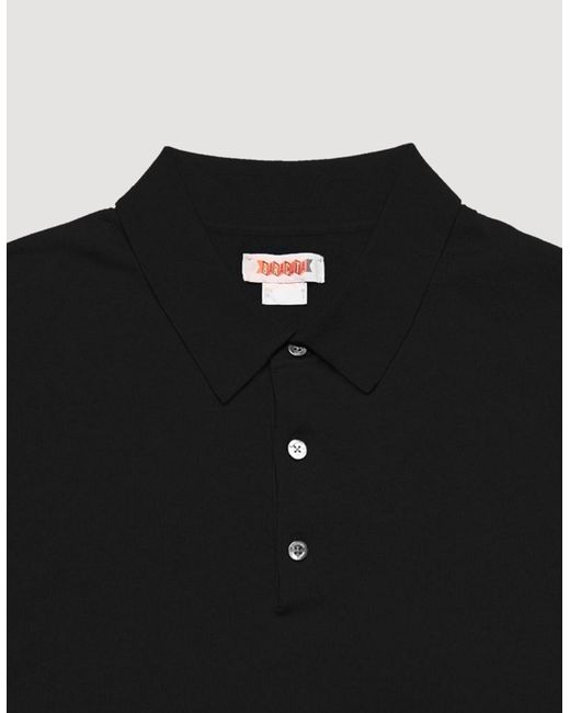 Baracuta Black Fine Knit Short Sleeve Polo Shirt for men