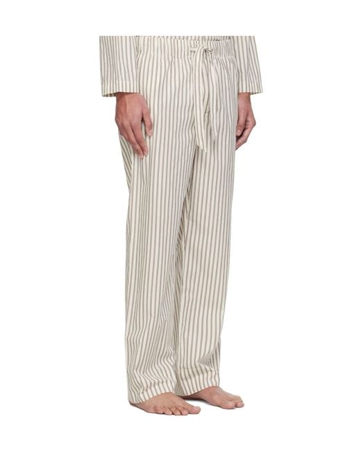 Tekla White Drawstring Pajama Pants for men