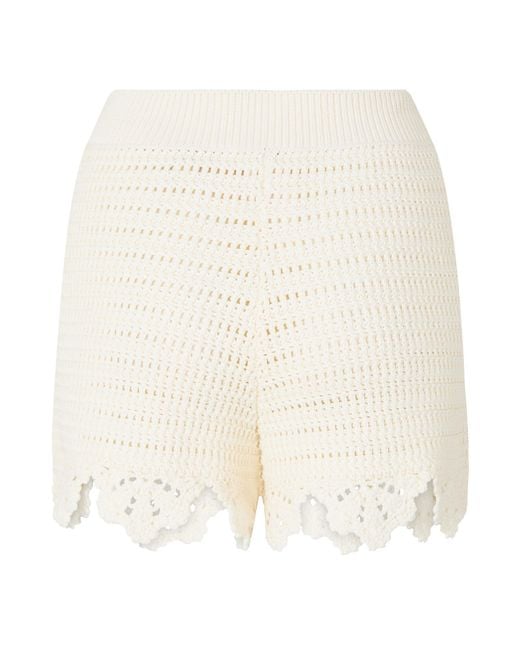 Chloé Natural Crocheted Shorts