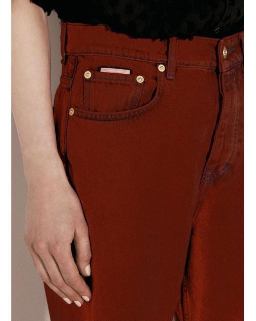 Eytys Red Avalon Cropped Jeans