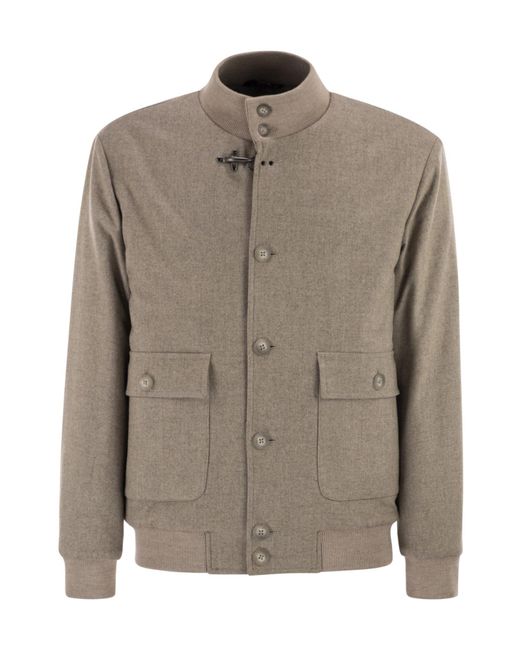 Fay Brown Suede Bomber Jacket for men