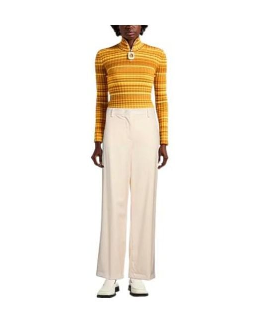 Weekend by Maxmara White Loose Solid Wool Trousers