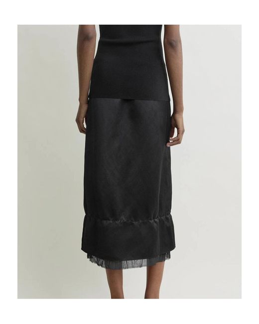 Totême  Black Totême Layered Satin Skirt