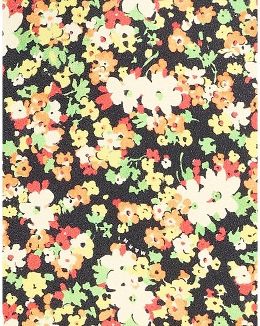 Marni Black Floral-Print Flared Skirt