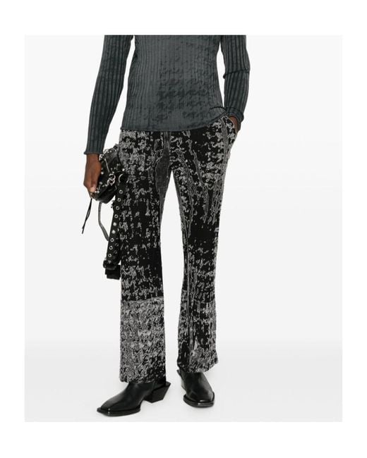 DIESEL Gray Straight Trousers for men