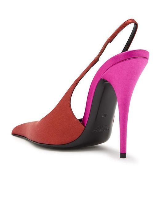 Saint Laurent Pink Deroche 110 Satin Slingback Pumps