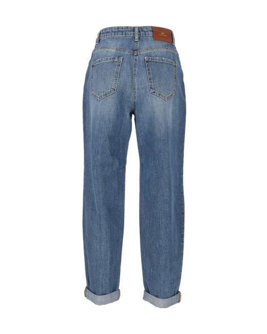 Elisabetta Franchi Blue Straight Leg Jeans