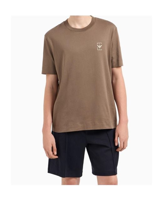 Emporio Armani Natural Logo-Print T-Shirt for men