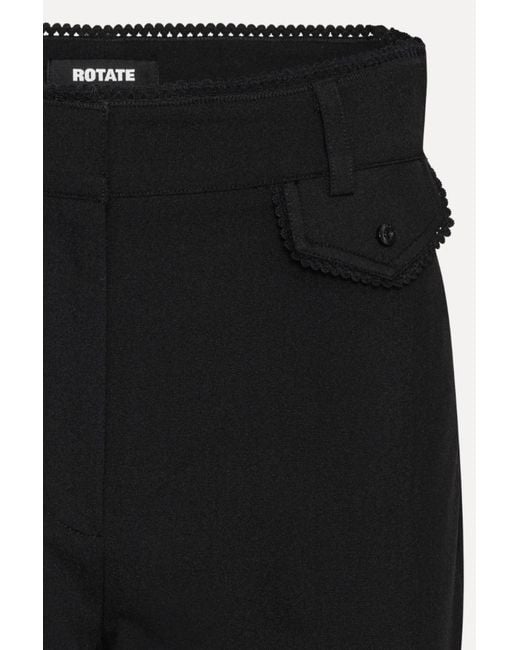 ROTATE BIRGER CHRISTENSEN Black Flared Trim Detail Pants